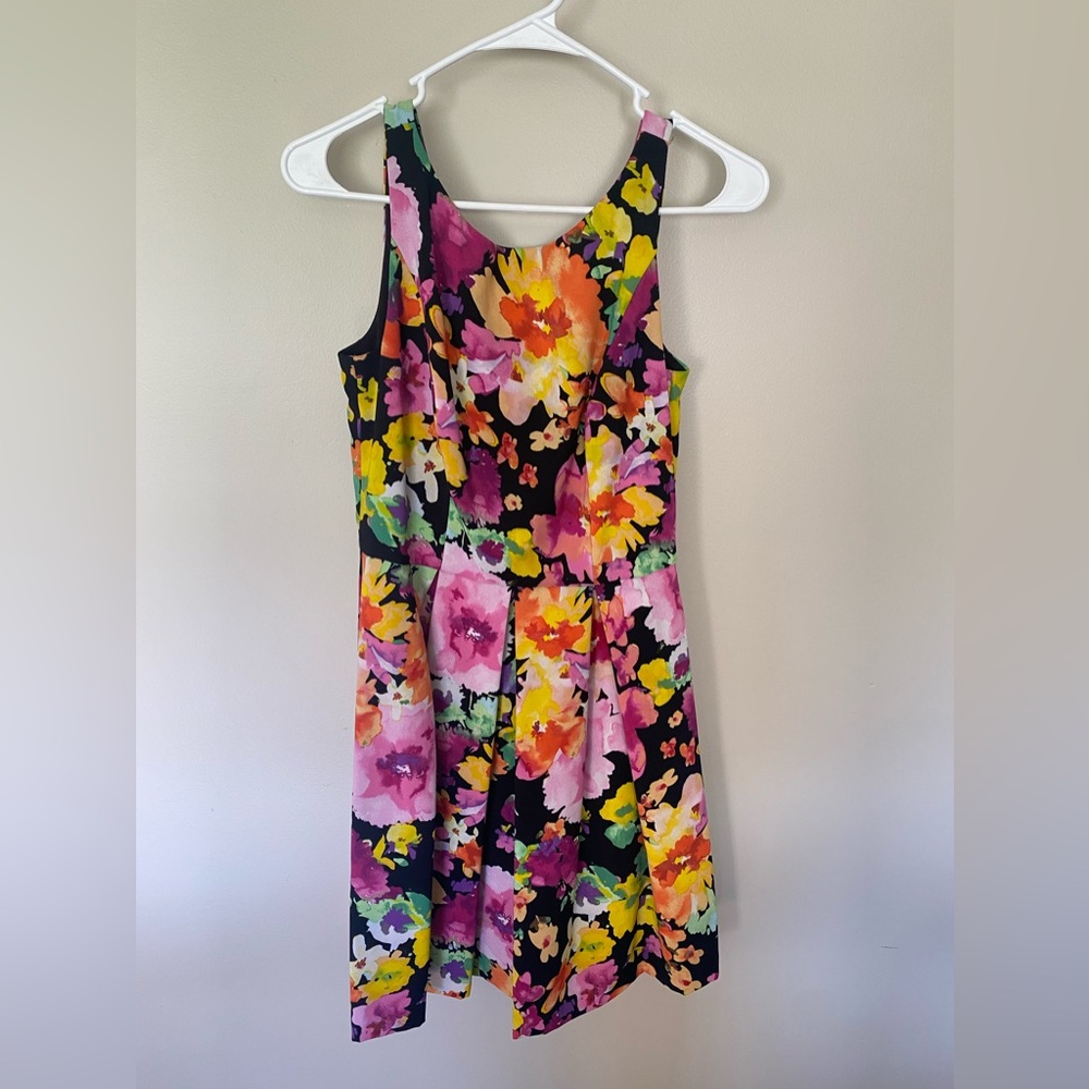 Floral zip up aline dress